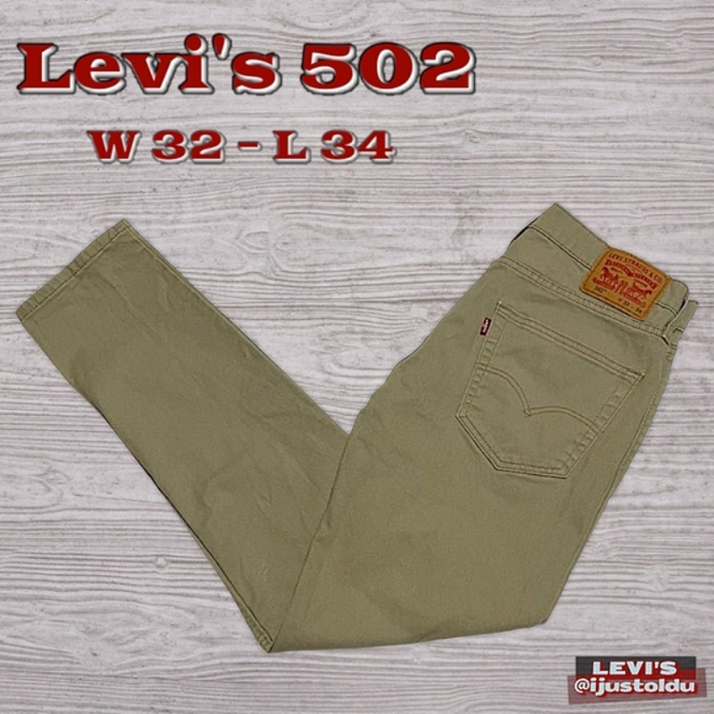 Levi's 502 Denim Jeans | Men's W32 - L34 | Beige, Slim Straight, Zip Fly